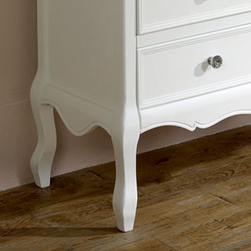 White 3 Drawer Bedside Table - Victoria Range