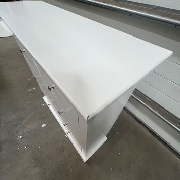 White 5 Drawer Chest of Drawers - Slimline Haxey White Range