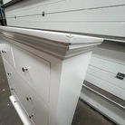 White 5 Drawer Chest of Drawers - Slimline Haxey White Range