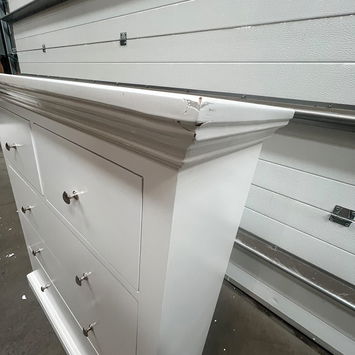 White 5 Drawer Chest of Drawers - Slimline Haxey White Range