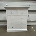 White 5 Drawer Chest of Drawers - Slimline Haxey White Range
