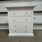 White 5 Drawer Chest of Drawers - Slimline Haxey White Range