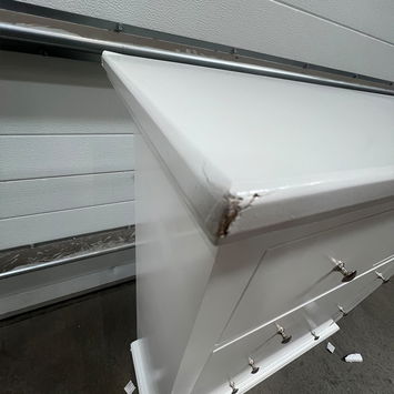 White 5 Drawer Chest of Drawers - Slimline Haxey White Range