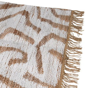 White & Beige Jute Rug 175cm