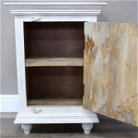 White Distressed Bedside Cabinet