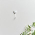 White Distressed Metal Heart Wall Hook