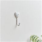 White Distressed Metal Heart Wall Hook