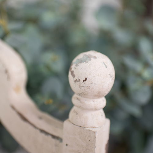 White Distressed Vintage Wooden Stool