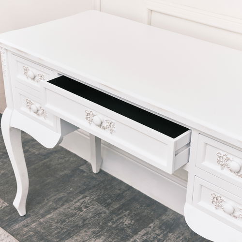 White Dressing Table Desk - Pays Blanc Range