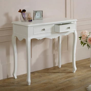 White Dressing Table & Mirror Set - Victoria Range