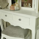 White Dressing Table, Mirror, Stool & Pair Bedside Tables - Victoria...