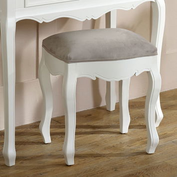 White Dressing Table, Mirror, Stool Set - Victoria Range