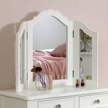 White Dressing Table, Mirror, Stool Set - Victoria Range