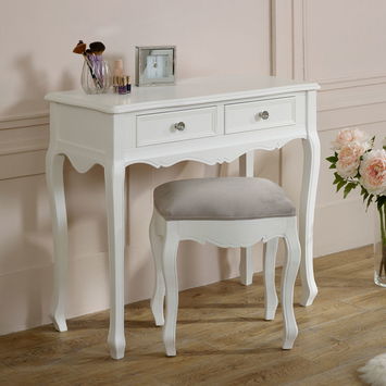 White Dressing Table & Stool Set - Victoria Range