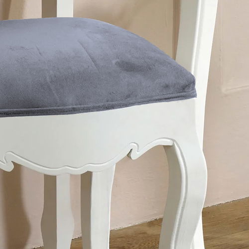 White Dressing Table Stool - Victoria Range