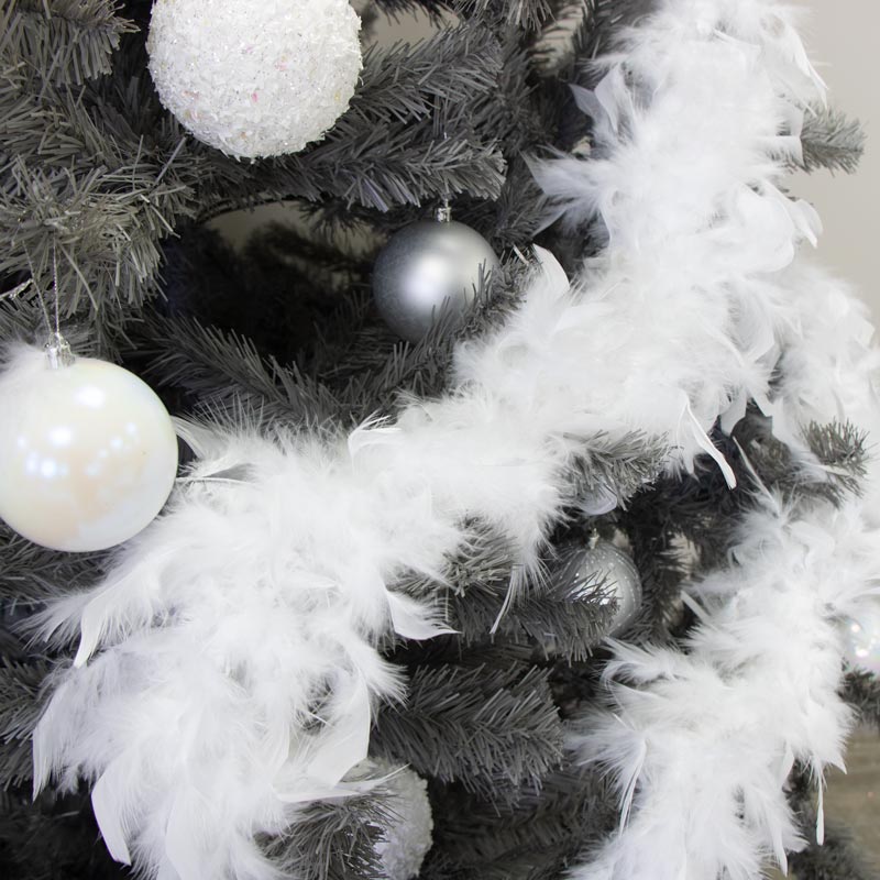 White Feather Boa Christmas Garland