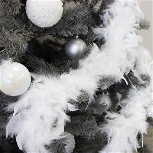 White Feather Boa Christmas Garland - 180cm