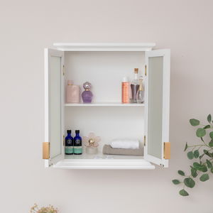White Frosted Glass Wall Cabinet