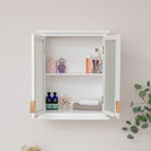 White Frosted Glass Wall Cabinet