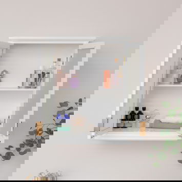 White Frosted Glass Wall Cabinet