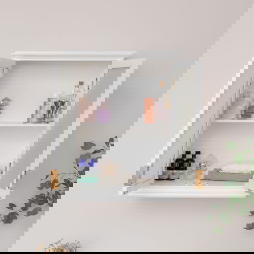 White Frosted Glass Wall Cabinet