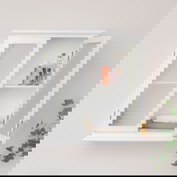 White Frosted Glass Wall Cabinet