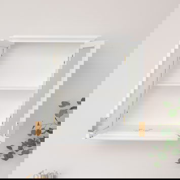 White Frosted Glass Wall Cabinet