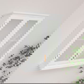 White Frosted Glass Wall Cabinet