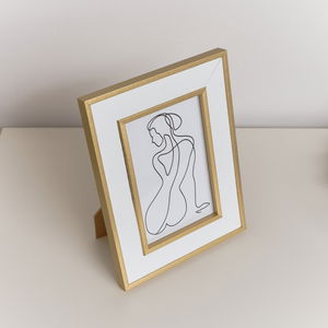 White & Gold Rectangle Photo Frame 15cm