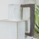 White & Grey Ceramic Speckled Square Jug