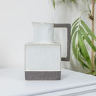 White & Grey Ceramic Speckled Square Jug