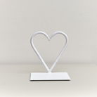 White Love Heart Shaped Candle Holder Stand - 15.5cm