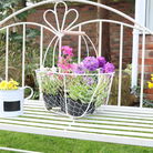 White Metal Garden Storage Trug Basket 