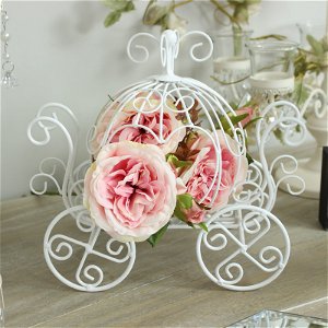 White Princess Carriage Candle Holder