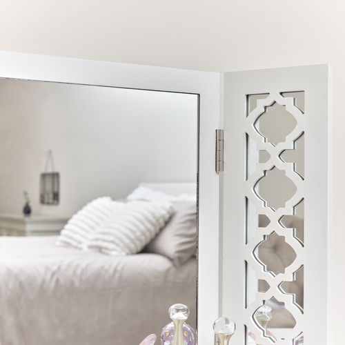 White Mirrored Triple Mirror - Sabrina White Range