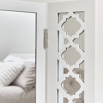 White Mirrored Triple Mirror - Sabrina White Range