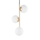 White Orb and Gold Metal Pendant Light