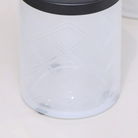 White Patterned Glass Bathroom Tumbler with Black Rim