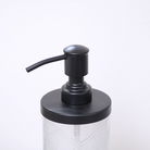 White Patterned Soap Dispenser with Black Rim