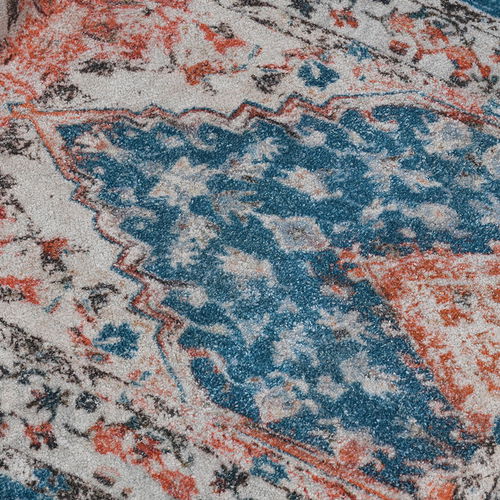 White, Red & Blue Cotton Rug 240cm