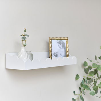 White Scalloped Wall Storage Shelf - 61cm