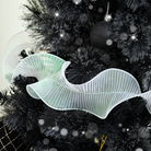 White Sparkle Ruffle Christmas Tree Ribbon - 270cm