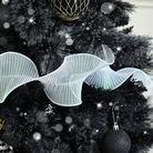 White Sparkle Ruffle Christmas Tree Ribbon - 270cm