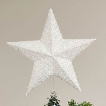 White Sparkly Star Christmas Tree Topper