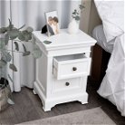 White Two Drawer Bedside Table - Daventry White Range