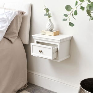 White Wall Mounted Bedside Table - Daventry White Range