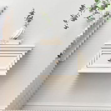 White Wall Mounted Bedside Table - Daventry White Range