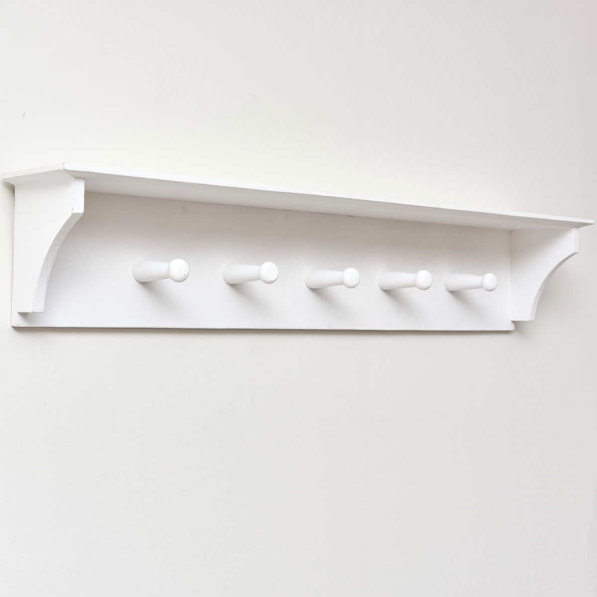 White Wall Shelf With Hooks