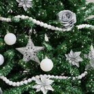 White Wooden Ball Garland - 150cm