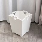 White Wooden Bin With Heart Cut Out